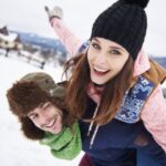 Loving couple over winter holidays