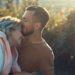 Kissing couple in love