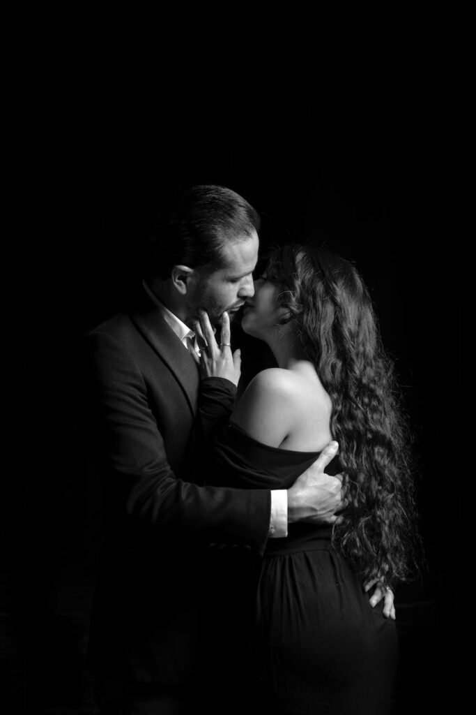 beautiful couple kissing