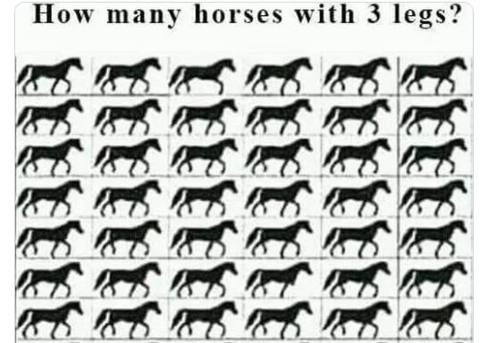 Samo pravi genijalci mogu da pronađu sve konje sa tri noge u ovoj mozgalici za 10 sekundi Samo pravi genijalci mogu da pronađu sve konje sa tri noge u ovoj mozgalici za 10 sekundi