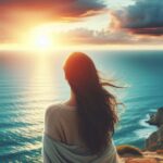 A woman looking at the horizon, symbolizing new possibilities and hope