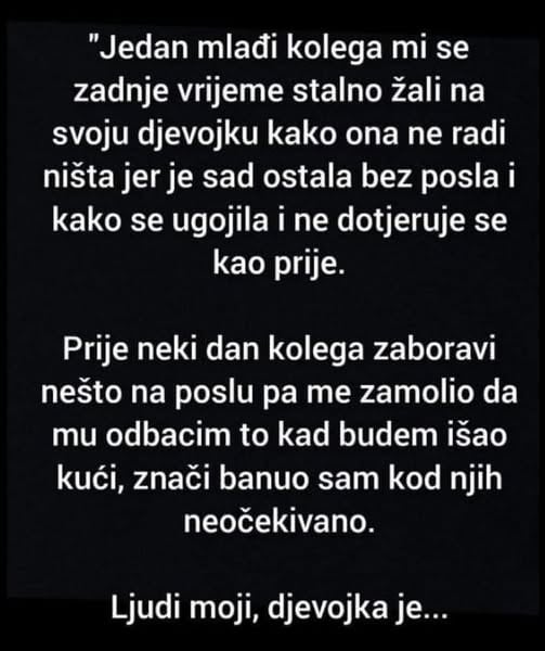 “Jedan mlađi kolega mi se u zadnje vrijeme stalno žali…” “Jedan mlađi kolega mi se u zadnje vrijeme stalno žali…”