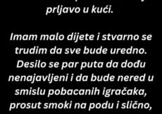 “Jako sam tužna, jer sam saznala da muževa rodbina svima redom priča kako mi je prljavo u kući…”