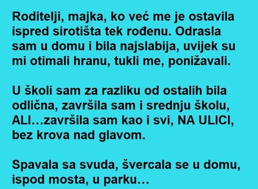 Bila je BEZ igde ikoga i ičega , a ONDA joj je jedan DAN prišla starija ŽENA , ono što je USLEDILO je za ROMAN! Bila je BEZ igde ikoga i ičega , a ONDA joj je jedan DAN prišla starija ŽENA , ono što je USLEDILO je za ROMAN!