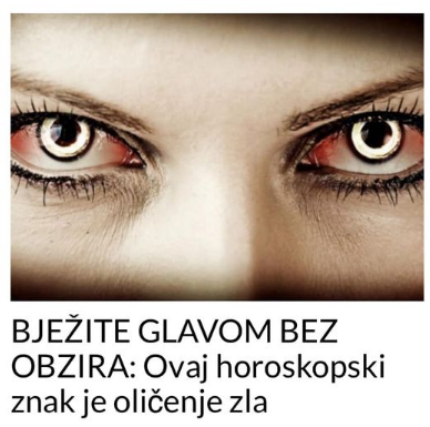 BJEŽITE GLAVOM BEZ OBZIRA: Ovaj horoskopski znak je oličenje zla BJEŽITE GLAVOM BEZ OBZIRA: Ovaj horoskopski znak je oličenje zla