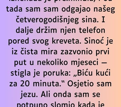 “Moja 27-godišnja žena iznenada je pre.minula…”