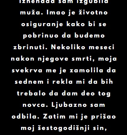 “Moji tazbina traže muževljevo životno osiguranje — i strahujem za svoju decu”
