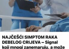 NAJČEŠĆI SIMPTOM RA*A DEBELOG CRIJEVA – Signal koji mnogi zanemaruju, a može biti opasno, upozoravaju ljekari