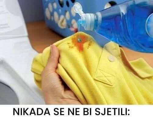 Nikada se ovog ne biste sjetili: Sve fleke sa odjeće skida jedno sredstvo, a svi ga imamo u kući Nikada se ovog ne biste sjetili: Sve fleke sa odjeće skida jedno sredstvo, a svi ga imamo u kući