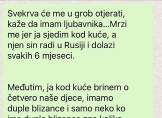 “Svekrva će me u grob otjerati, kaže da imam ljubavnika…” “Svekrva će me u grob otjerati, kaže da imam ljubavnika…”