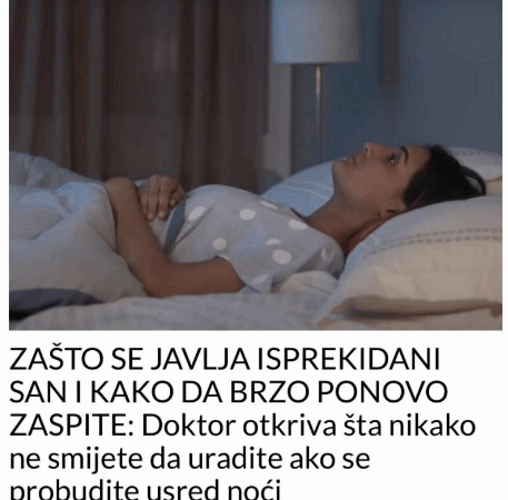ZAŠTO SE JAVLJA ISPREKIDANI SAN I KAK0 DA BRZO P0NOVO ZASPITE: Doktor otkriva šta nikako ne smijete da uradite ako se probudite usred noći