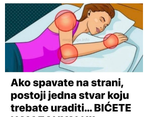 Ako spavate na strani, postoji jedna stvar koju trebate uraditi… BIĆETE NAM ZAHVALNI! Ako spavate na strani, postoji jedna stvar koju trebate uraditi… BIĆETE NAM ZAHVALNI!