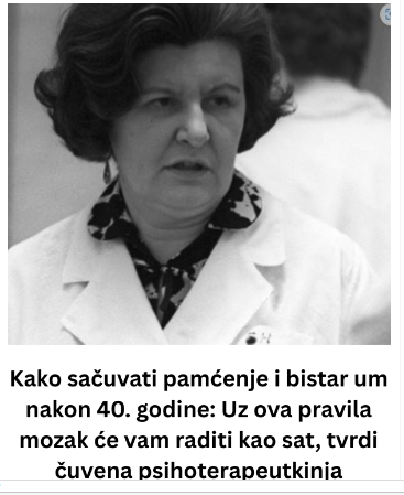 Kako sačuvati pamćenje i bistar um nakon 40. godine: Uz ova pravila mozak će vam raditi kao sat, tvrdi čuvena psihoterapeutkinja