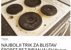 NAJBOLJI TRIK ZA BLISTAV ŠPORET BEZ RIBANJA! Skida sve fleke i masnoću u sekundi, tajna je u 2 stvari koje već imate!