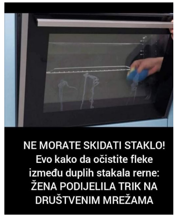 NE MORATE SKIDATI STAKLO! Evo kako da očistite fleke između duplih stakala rerne: ŽENA PODIJELILA TRIK NA DRUŠTVENIM MREŽAMA