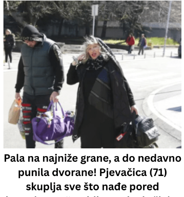 Pala na najniže grane, a do nedavno punila dvorane! Pjevačica (71) skuplja sve što nađe pored kontejnera: “Ne bih mogla da živim samo od penzije, izdao me moj glas ali i porodica” Pala na najniže grane, a do nedavno punila dvorane! Pjevačica (71) skuplja sve što nađe pored kontejnera: “Ne bih mogla da živim samo od penzije, izdao me moj glas ali i porodica”