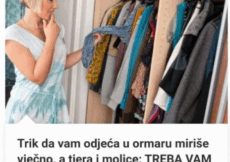 Trik da vam odjeća u ormaru miriše vječno, a tjera i moljce TREBA VAM SAMO 1 SASTOJAK