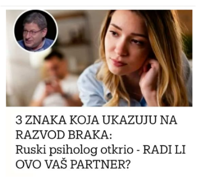 3 ZNAKA KOJA UKAZUJU NA RAZVOD BRAKA: Ruski psiholog otkrio – RADI LI OVO VAŠ PARTNER?