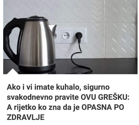 Ako posjedujete kuhalo, vjerovatno svaki dan pravite ovu grešku: I gotovo niko ne zna da je štetno po zdravlje