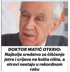 DOKTOR MATIĆ OTKRIO: Najbolje sredstvo za čišćenje jetre i crijeva ne košta ništa, a otrovi nestaju u rekordnom roku