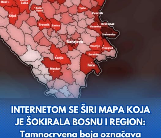 INTERNETOM SE ŠIRI MAPA KOJA JE ŠOKIRALA BOSNU I REGION: Tamnocrvena boja označava pravu strahotu