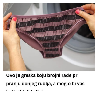 Ovo je greška koju brojni rade pri pranju donjeg rublja, a moglo bi vas koštati infekcije! Ovo je greška koju brojni rade pri pranju donjeg rublja, a moglo bi vas koštati infekcije!