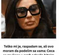 Teško mi je, raspadam se, ali ovo moram da podelim sa vama: Ceca se zavijena u crn0 oglasila hitnim saopštenjem