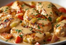 KREMASTA PILETINA SA PIREOM 🍗🧄✨ Sočna Piletina U Bogatom Kremastom Sosu, Posluživana Uz Neodoljivi Pire Sa Dodatkom Bijelog Luka