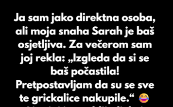 Nikada nisam očekivala da će moja snaha ovako reagovati na moj komentar o težini. Nikada nisam očekivala da će moja snaha ovako reagovati na moj komentar o težini.
