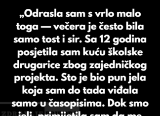 “Odrasla sam s vrlo malo toga — večera je često bila samo tost i sir…” “Odrasla sam s vrlo malo toga — večera je često bila samo tost i sir…”
