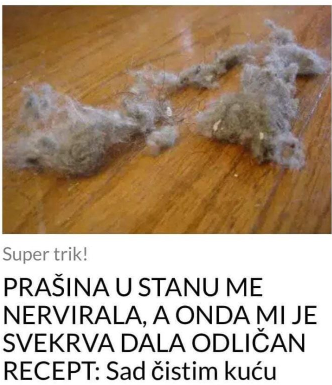 PRAŠINA U STANU ME NERVIRALA, A ONDA MI JE SVEKRVA DALA ODLIČAN RECEPT: Sad Čistim Kuću Trostruko Rjeđe, A SVE BLISTA PRAŠINA U STANU ME NERVIRALA, A ONDA MI JE SVEKRVA DALA ODLIČAN RECEPT: Sad Čistim Kuću Trostruko Rjeđe, A SVE BLISTA