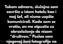 Tokom mog odmora, slučajno sam završio u istom hotelu kao i moj šef. Tokom mog odmora, slučajno sam završio u istom hotelu kao i moj šef.