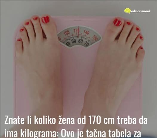 Znate li koliko žena od 170 cm treba da ima kilograma: Ovo je tačna tabela za svaku visinu Znate li koliko žena od 170 cm treba da ima kilograma: Ovo je tačna tabela za svaku visinu