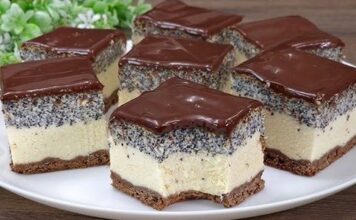 DOMAĆE MAK KOCKE 🌸 fantastičan desert s pudingom od vanile i grizom – topi se u ustima!