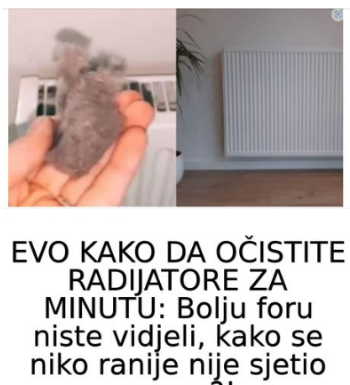 EVO KAKO DA OČISTITE RADIJATORE ZA MINUTU: Bolju foru niste vidjeli, kako se niko ranije nije sjetio ovoga! EVO KAKO DA OČISTITE RADIJATORE ZA MINUTU: Bolju foru niste vidjeli, kako se niko ranije nije sjetio ovoga!