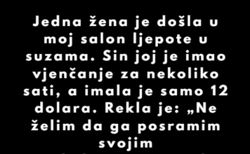 “Jedna žena je došla u moj salon ljepote u suzama.” “Jedna žena je došla u moj salon ljepote u suzama.”