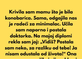 Krivila sam mamu što je bila konobarica. Sama, odgajila nas je radeći za minimalac… Krivila sam mamu što je bila konobarica. Sama, odgajila nas je radeći za minimalac…