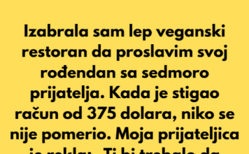 „Odbijam da platim svima samo zato što sam jedina veganka“ „Odbijam da platim svima samo zato što sam jedina veganka“