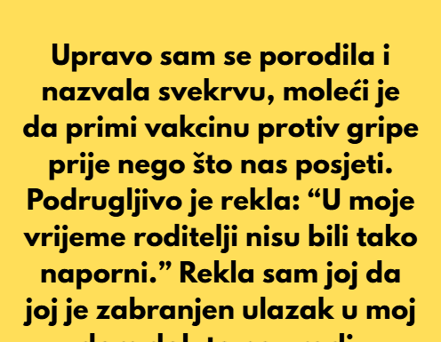 Odbijam ugroziti zdravlje svoje novorođene bebe Odbijam ugroziti zdravlje svoje novorođene bebe