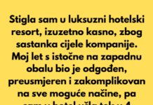 “Stigla sam u luksuzni hotelski resort, izuzetno kasno, zbog sastanka cijele kompanije…” “Stigla sam u luksuzni hotelski resort, izuzetno kasno, zbog sastanka cijele kompanije…”
