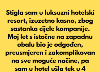 “Stigla sam u luksuzni hotelski resort, izuzetno kasno, zbog sastanka cijele kompanije…” “Stigla sam u luksuzni hotelski resort, izuzetno kasno, zbog sastanka cijele kompanije…”
