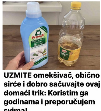 UZMITE omekšivač, obično sirće i dobro sačuvajte ovaj domaći trik: Koristim ga godinama i preporučujem svima! UZMITE omekšivač, obično sirće i dobro sačuvajte ovaj domaći trik: Koristim ga godinama i preporučujem svima!