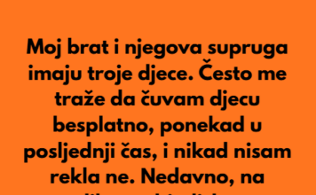Apsolutno odbijam čuvati bratovu djecu nakon što me snaha javno ponižila. Apsolutno odbijam čuvati bratovu djecu nakon što me snaha javno ponižila.