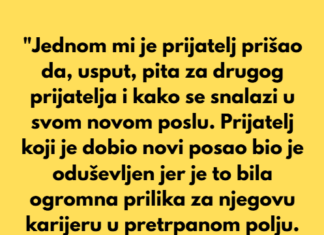 “Jednom mi je prijatelj prišao da, usput, pita za drugog prijatelja i kako se snalazi u svom novom poslu.” “Jednom mi je prijatelj prišao da, usput, pita za drugog prijatelja i kako se snalazi u svom novom poslu.”