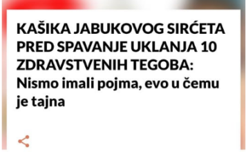 KAŠIKA JABUKOVOG SIRĆETA PRED SPAVANJE UKLANJA 10 ZDRAVSTVENIH TEGOBA: Nismo imali pojma, evo u čemu je tajna KAŠIKA JABUKOVOG SIRĆETA PRED SPAVANJE UKLANJA 10 ZDRAVSTVENIH TEGOBA: Nismo imali pojma, evo u čemu je tajna