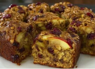 MEKAN I SOČAN KOLAČ OD JABUKA 🍎 mirisno začinjen cimetom, pun brusnica i oraha – bez šećera i bez griže savjesti