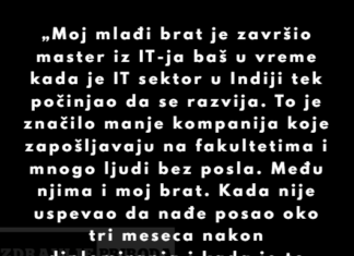 „Moj mlađi brat je završio master iz IT-ja baš u vreme kada je IT sektor u Indiji tek počinjao da se razvija…” „Moj mlađi brat je završio master iz IT-ja baš u vreme kada je IT sektor u Indiji tek počinjao da se razvija…”