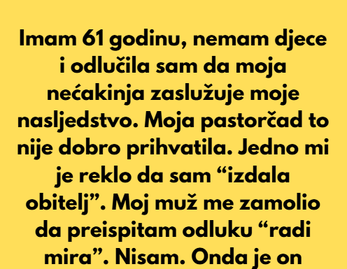 Moj muž i pastorčad pokušali su uzeti moj novac, ali sam ih nadmudrila u svojoj oporuci. Moj muž i pastorčad pokušali su uzeti moj novac, ali sam ih nadmudrila u svojoj oporuci.