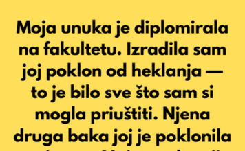 Moja je unuka diplomirala na fakultetu. Izradila sam joj poklon od heklanja… Moja je unuka diplomirala na fakultetu. Izradila sam joj poklon od heklanja…