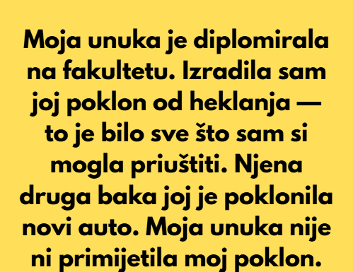 Moja je unuka diplomirala na fakultetu. Izradila sam joj poklon od heklanja… Moja je unuka diplomirala na fakultetu. Izradila sam joj poklon od heklanja…